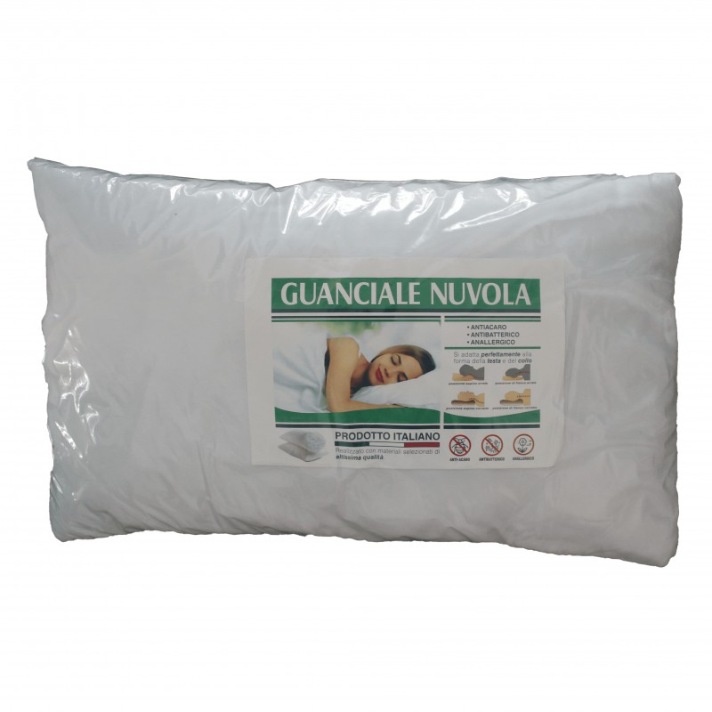 Guanciale letto 70x45 cm anti-acaro antibatterico anallergico made in Italy